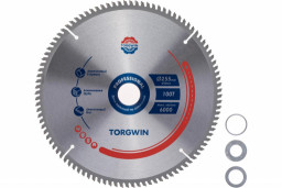 Диск пильный по алюминию 255*30 мм T100 переходное кольцо 25,4 TORGWIN