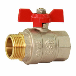 Кран шаровый НР-ВР 3/4" (бабочка) HLV