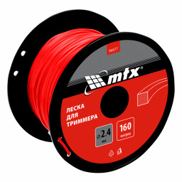 Леска для триммера квадрат 2,4 мм х 160 м, на катушке MTX