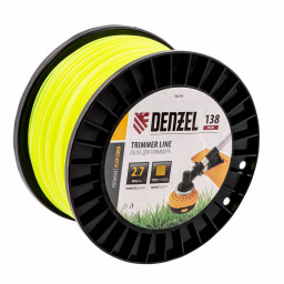 Леска для триммера квадрат, 2,7м х 138м, на DIN катушке FLEX CORD Denzel