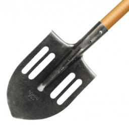Лопата штыковая ЛКО рельсовая сталь Урожайная сотка облегченная с краш дер/чер S506-6