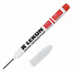 Маркер перманентный фетровый 0.5мм удлиненный наконечник красный LEKON Pika