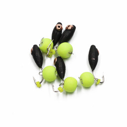 Мормышка вольф. безнасадочная ЯМАН Овсинка с коронкой из никеля, d-4 мм, вес 1,1 г, подвеска оранжев