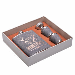 Набор Клуб охотников фляжка 240 мл + 2 стопки + воронка HELIOS