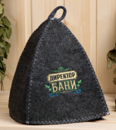 Шапка для бани и сауны с вышивкой Директор Бани серая Банная забава