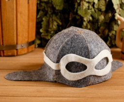 Шапка для бани и сауны Шлем пилота тёмная Добропаровъ