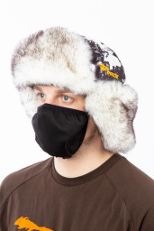 Шапка-ушанка Taiga NEW с маской, алова, белая кобра НоваТекс