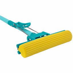 Швабра отжимная, 110 см, губка PVA 26х5,5х6 см, телескопическая рукоятка, бирюзовая, Home Palisad