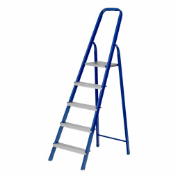 Стремянка, 5 ступеней, стальной профиль, алюминиевые ступени Сибртех