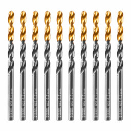 Сверло по металлу, 4,5 мм, HSS-Tin, Golden Tip, 10 шт. Denzel