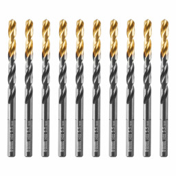 Сверло по металлу, 5,5 мм, HSS-Tin, Golden Tip, 10 шт. Denzel