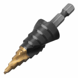 Сверло ступенчатое 4-6-8-10-12-14-16-18-20 мм, Р6М5, 6-гр. хвостовик Denzel