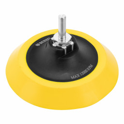 Тарелка опорная для дрели и УШМ с липучкой, 125 мм, мягкая, с адаптером c М14 на d8 Denzel