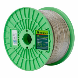 Трос металлополимерный прозрачный ПР-5.0, толщина 4.0 мм, катушка 100 метров Сибртех